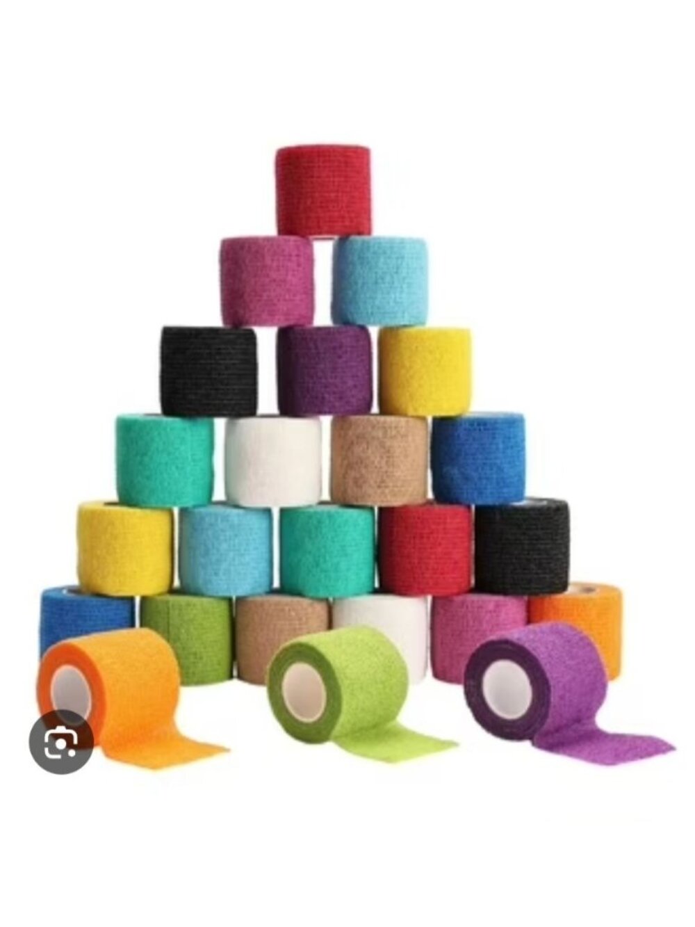 24 Multi-Color Self-Adhesive Bandage Rolls 2"x5 Yards Breathable Wraps